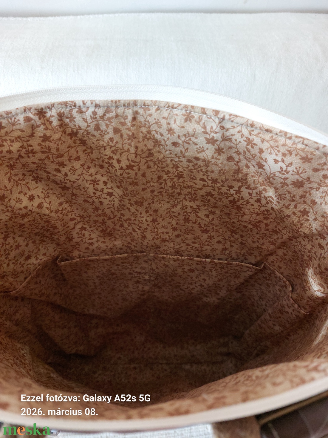 Barna háromszögesmintás hátizsák - táska & tok - hátizsák - hátizsák - Meska.hu