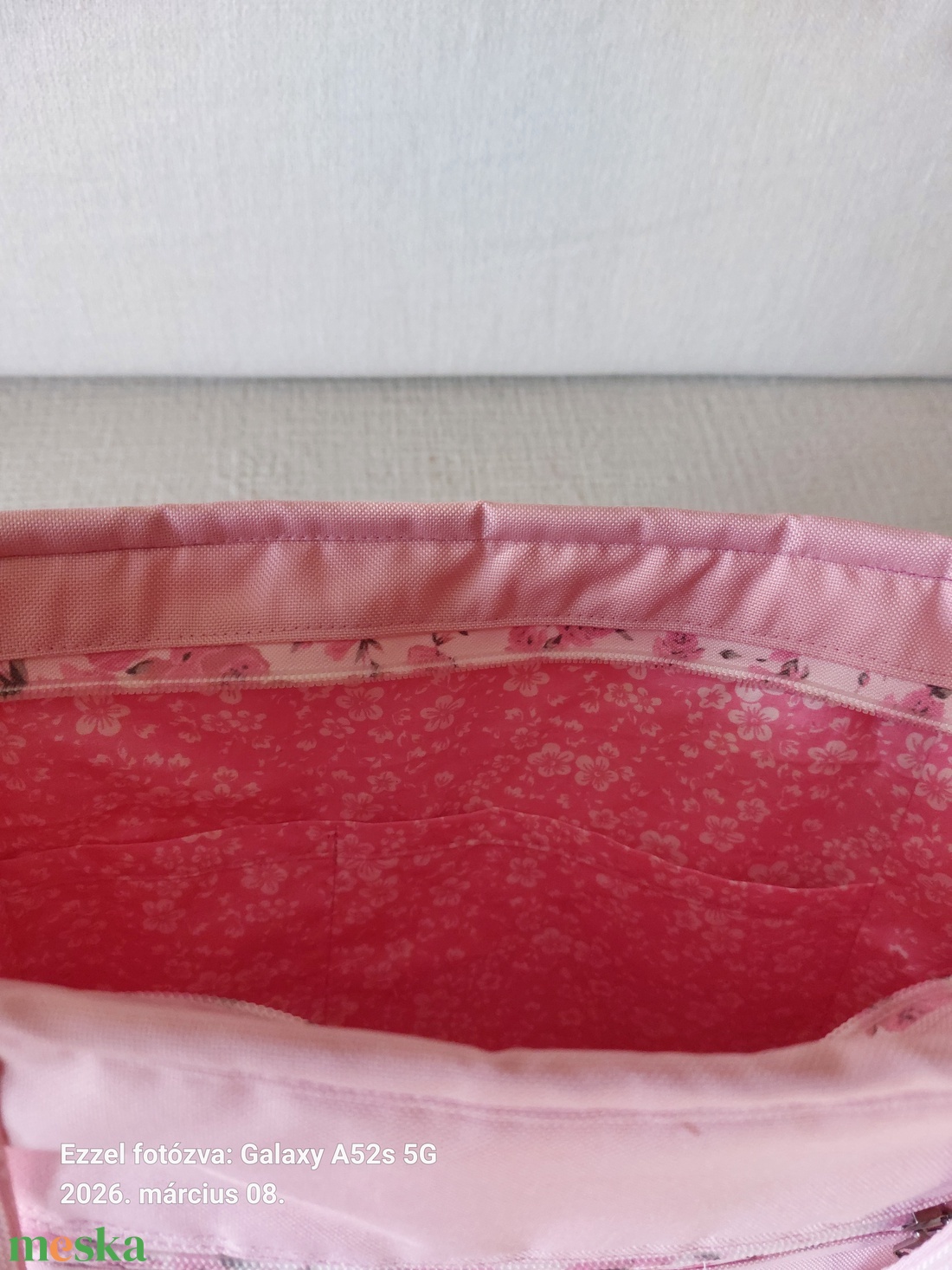 Rózsaszín pachwork táska - táska & tok - kézitáska & válltáska - válltáska - Meska.hu