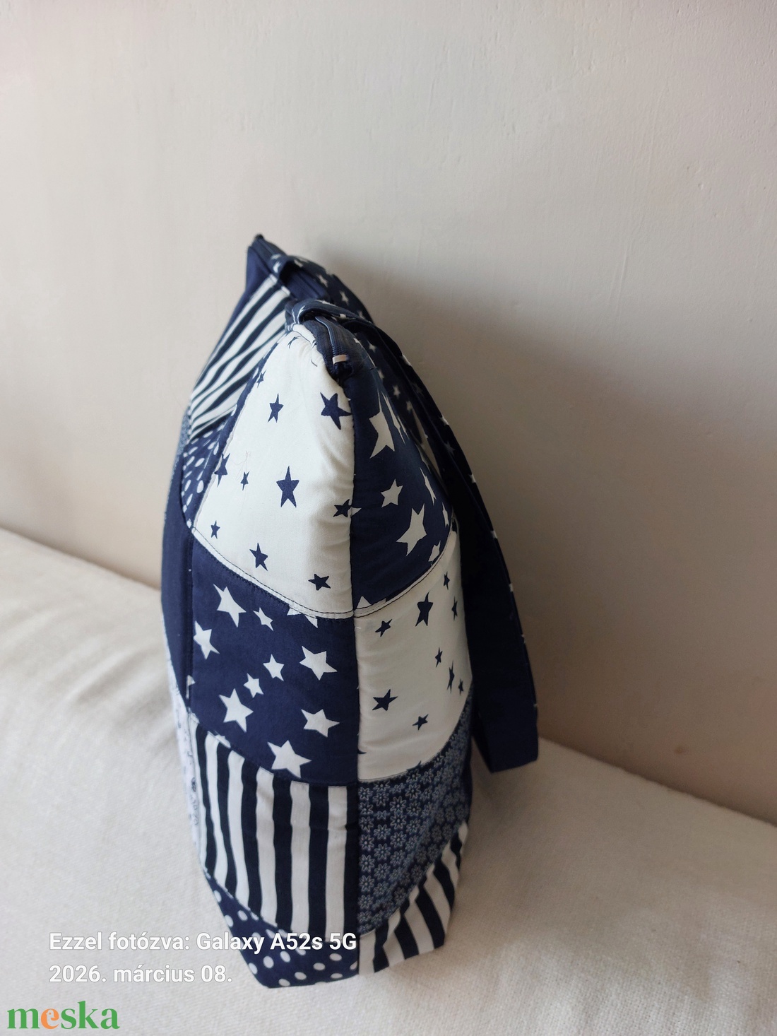 Kék pachwork táska - táska & tok - kézitáska & válltáska - válltáska - Meska.hu