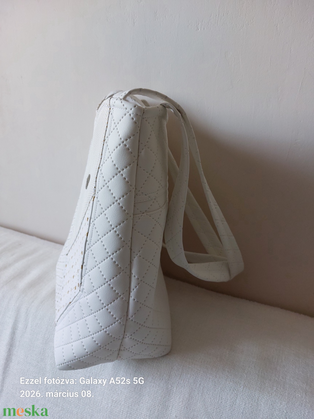 Fehér-arany csinitáska - táska & tok - kézitáska & válltáska - válltáska - Meska.hu