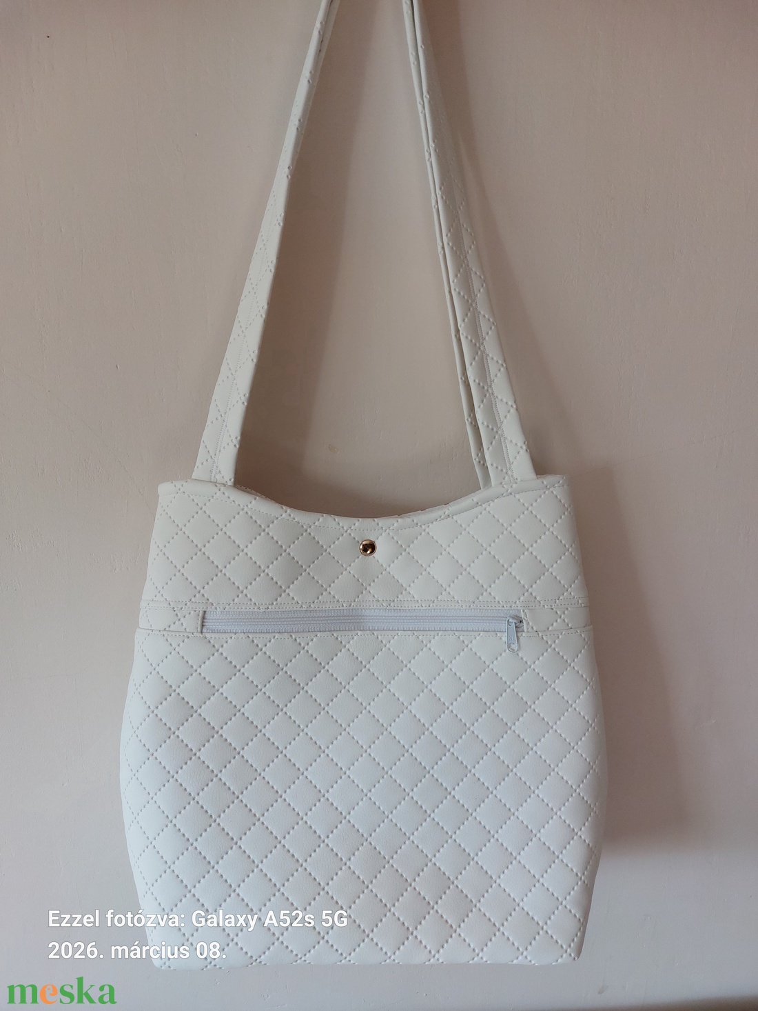 Fehér-arany csinitáska - táska & tok - kézitáska & válltáska - válltáska - Meska.hu