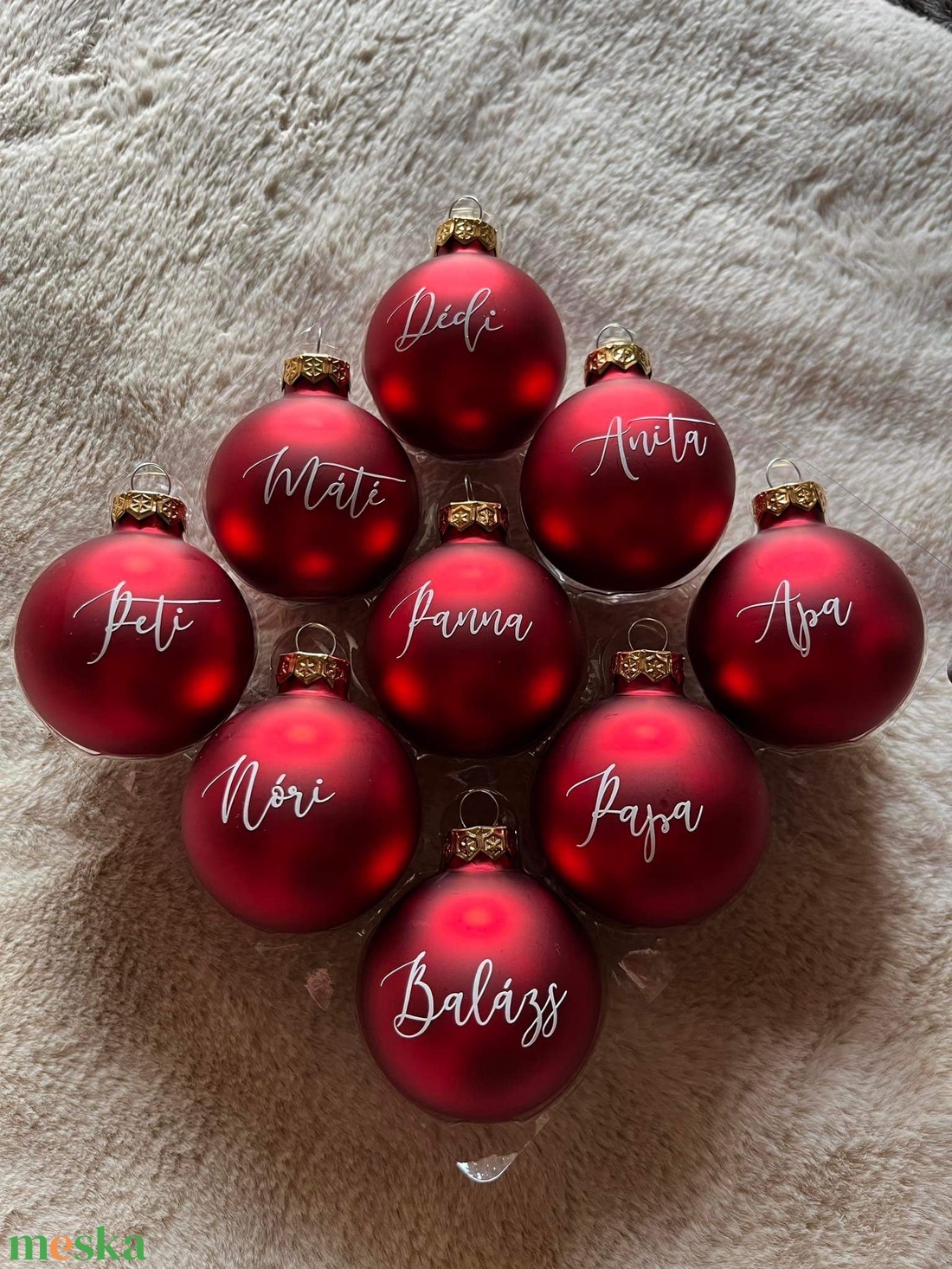 Egyedi névvel kérhető karácsonyfa dísz - piros - karácsony - karácsonyi lakásdekoráció - karácsonyfadíszek - Meska.hu