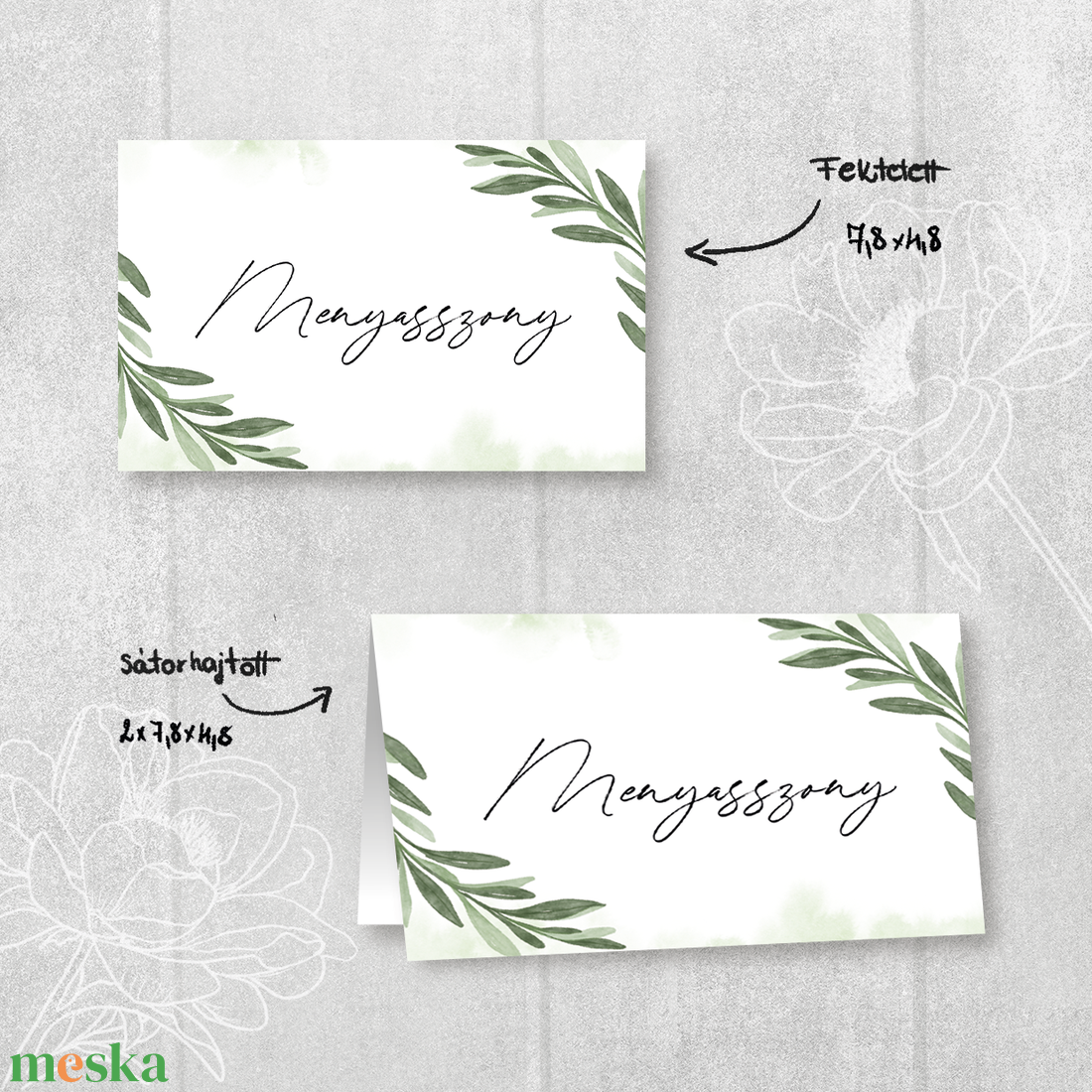 Greenery Ültetőkártya - Oliva - Akvarell - esküvő - meghívó & kártya - ültetési rend - Meska.hu Greenery Ültetőkártya - Oliva - Akvarell - esküvő - meghívó & kártya - ültetési rend - Meska.hu