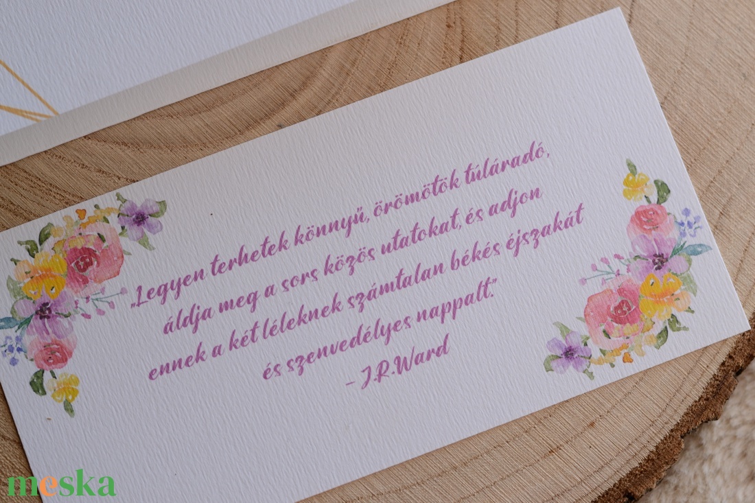 virágos kézzel festett - pénzátadó boríték - esküvő - emlék & ajándék - nászajándék - esküvői pénzátadó boríték, kártya - Meska.hu
