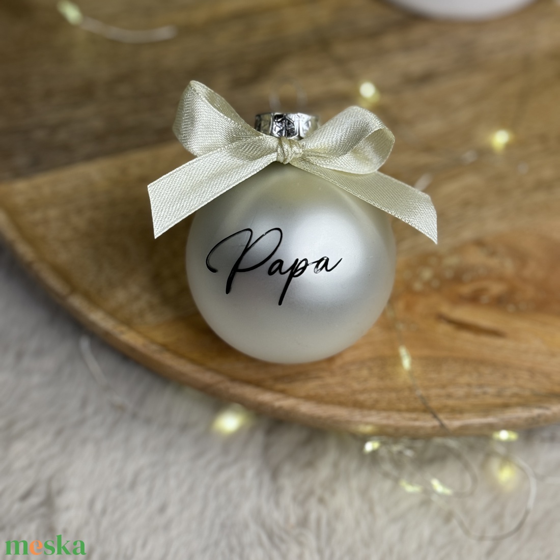 Egyedi névvel kérhető karácsonyfa dísz - matt ezüst - karácsony - karácsonyi lakásdekoráció - karácsonyfadíszek - Meska.hu