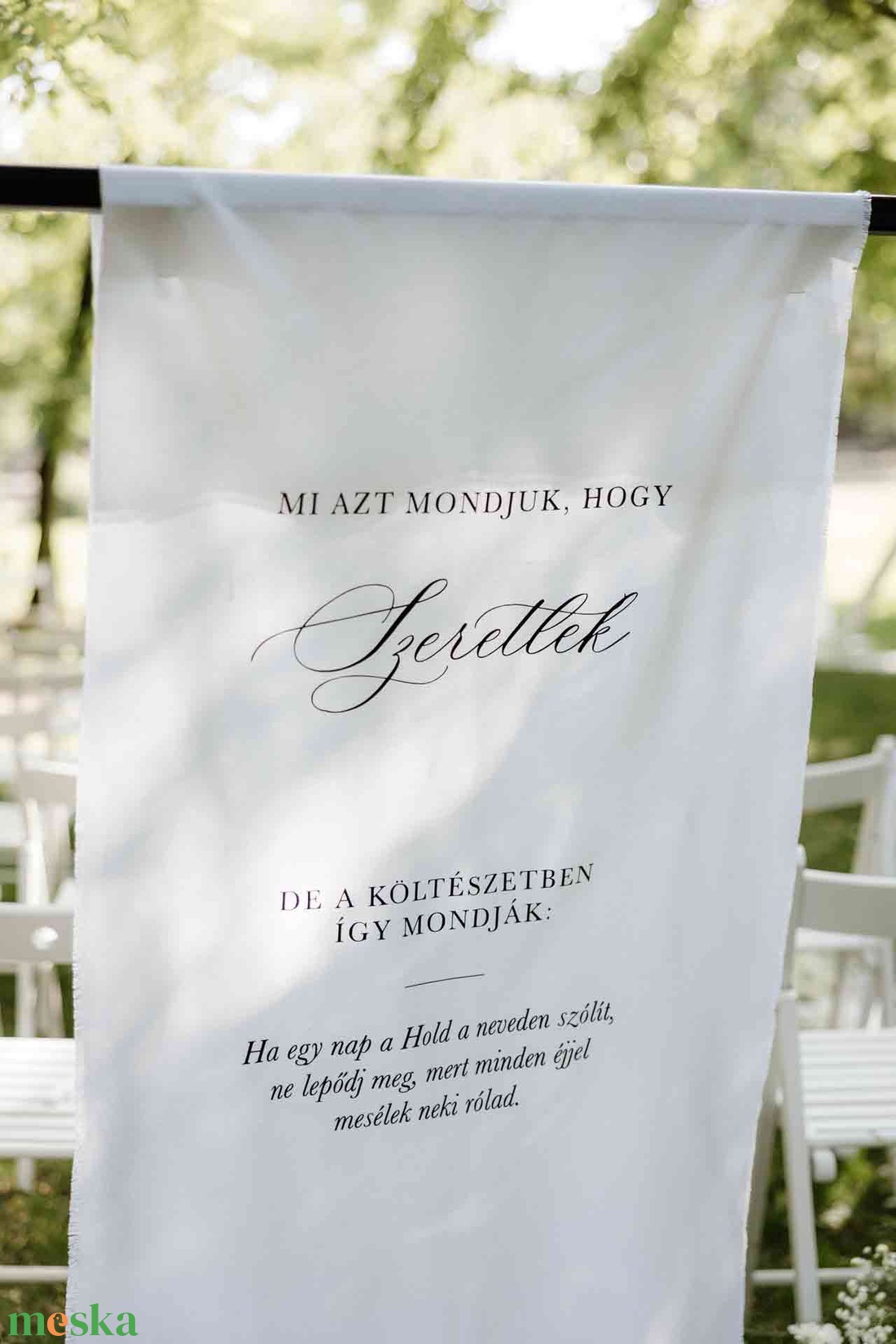 Esküvői vászon köszöntő - banner - esküvő - dekoráció - tábla & jelzés - Meska.hu