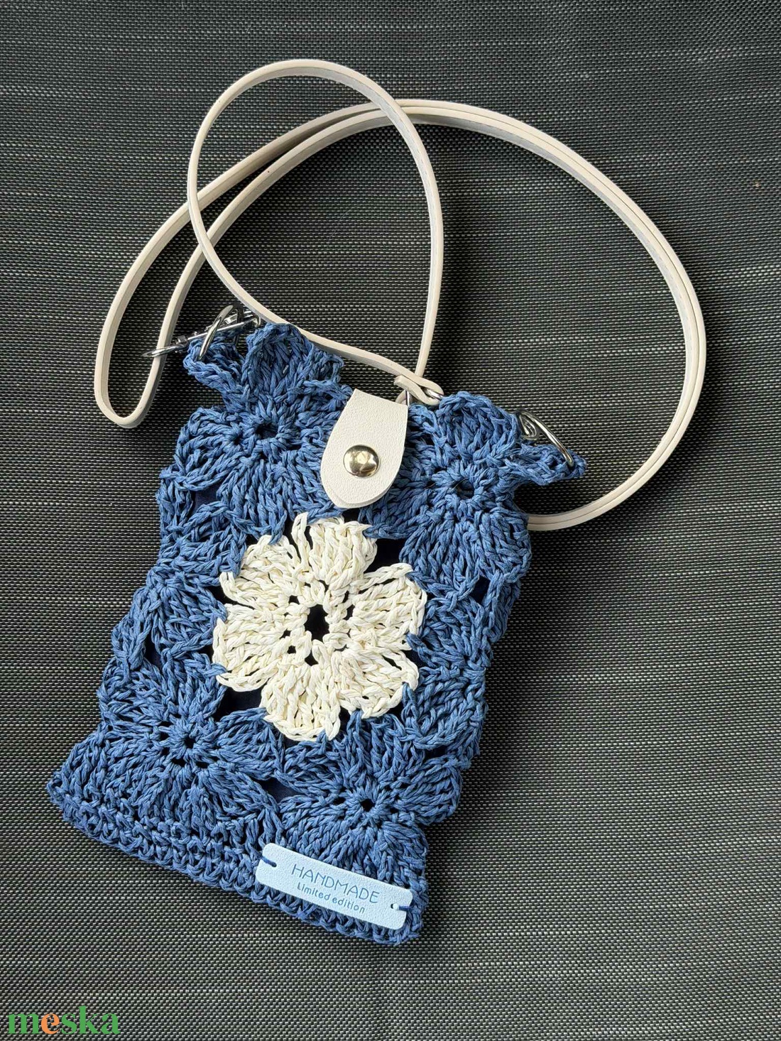 Kék-fehér mobil táska - táska & tok - kézitáska & válltáska - válltáska - Meska.hu