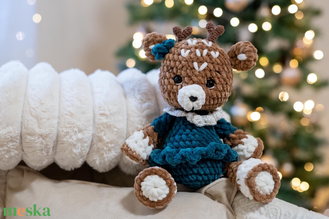 Horgolt plüss szarvas - kék - játék & sport - plüssállat & játékfigura - plüss mesefigurák - Meska.hu
