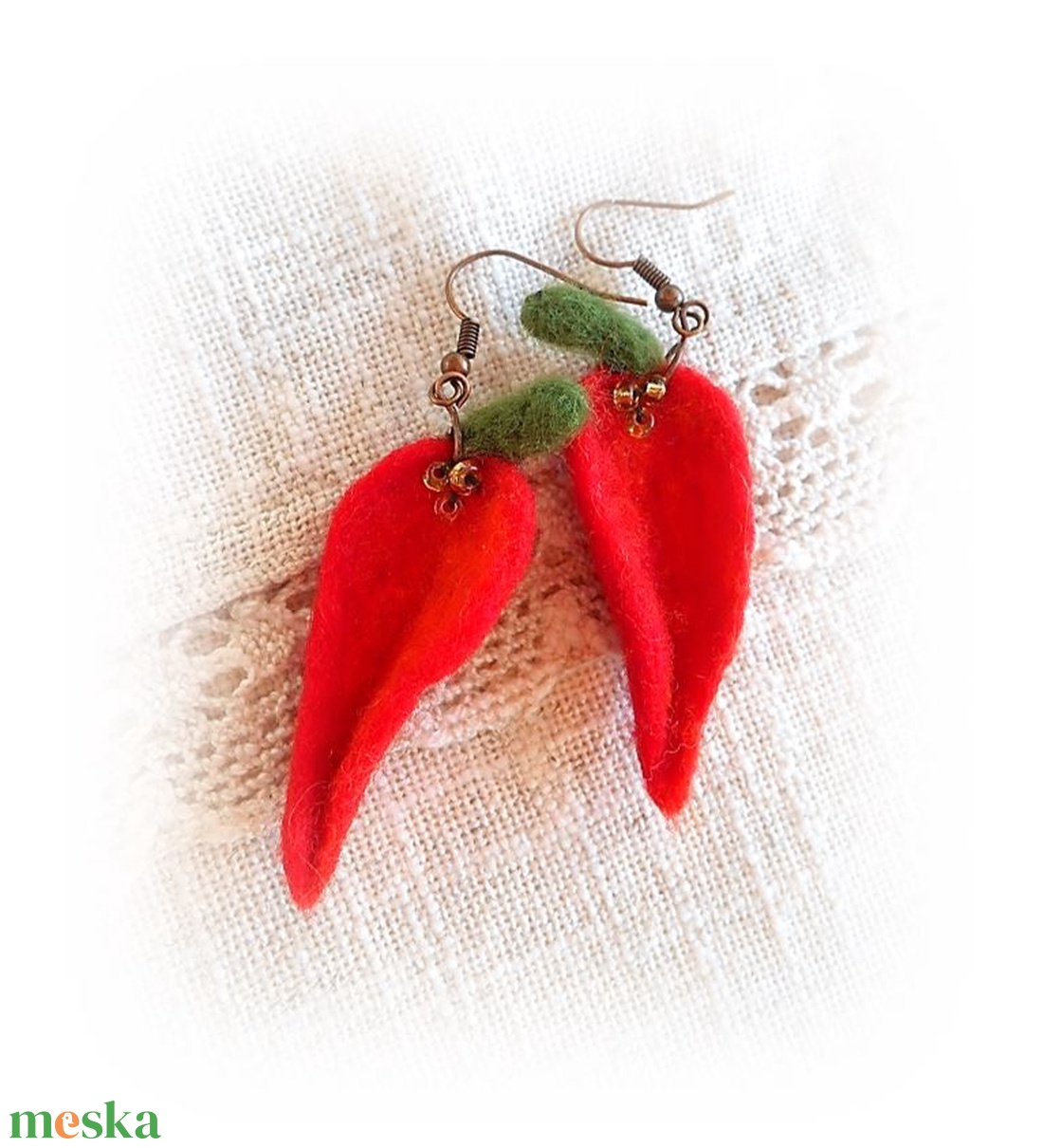 Paprika - nemez fülbevaló - ékszer - fülbevaló - lógó fülbevaló - Meska.hu Paprika - nemez fülbevaló - ékszer - fülbevaló - lógó fülbevaló - Meska.hu