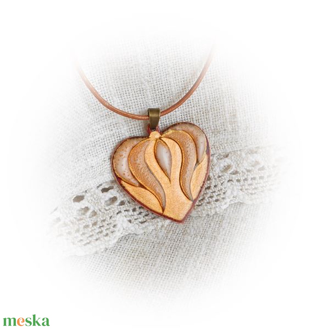 Tulipános szív - tűzzománc medálos nyakék - ékszer - nyaklánc - medálos nyaklánc - Meska.hu Tulipános szív - tűzzománc medálos nyakék - ékszer - nyaklánc - medálos nyaklánc - Meska.hu