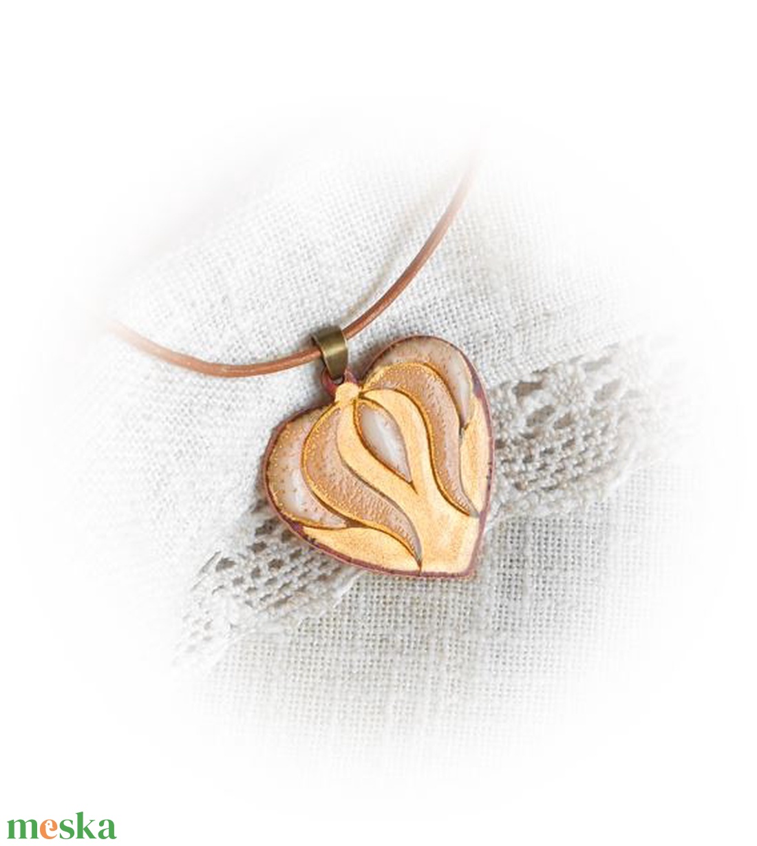 Tulipános szív - tűzzománc medálos nyakék - ékszer - nyaklánc - medálos nyaklánc - Meska.hu Tulipános szív - tűzzománc medálos nyakék - ékszer - nyaklánc - medálos nyaklánc - Meska.hu