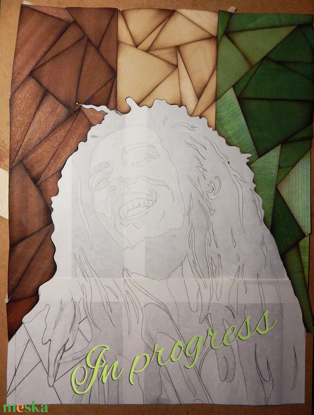 Bob Marley énekes fa portré - művészet - portré & karikatúra - portré - Meska.hu