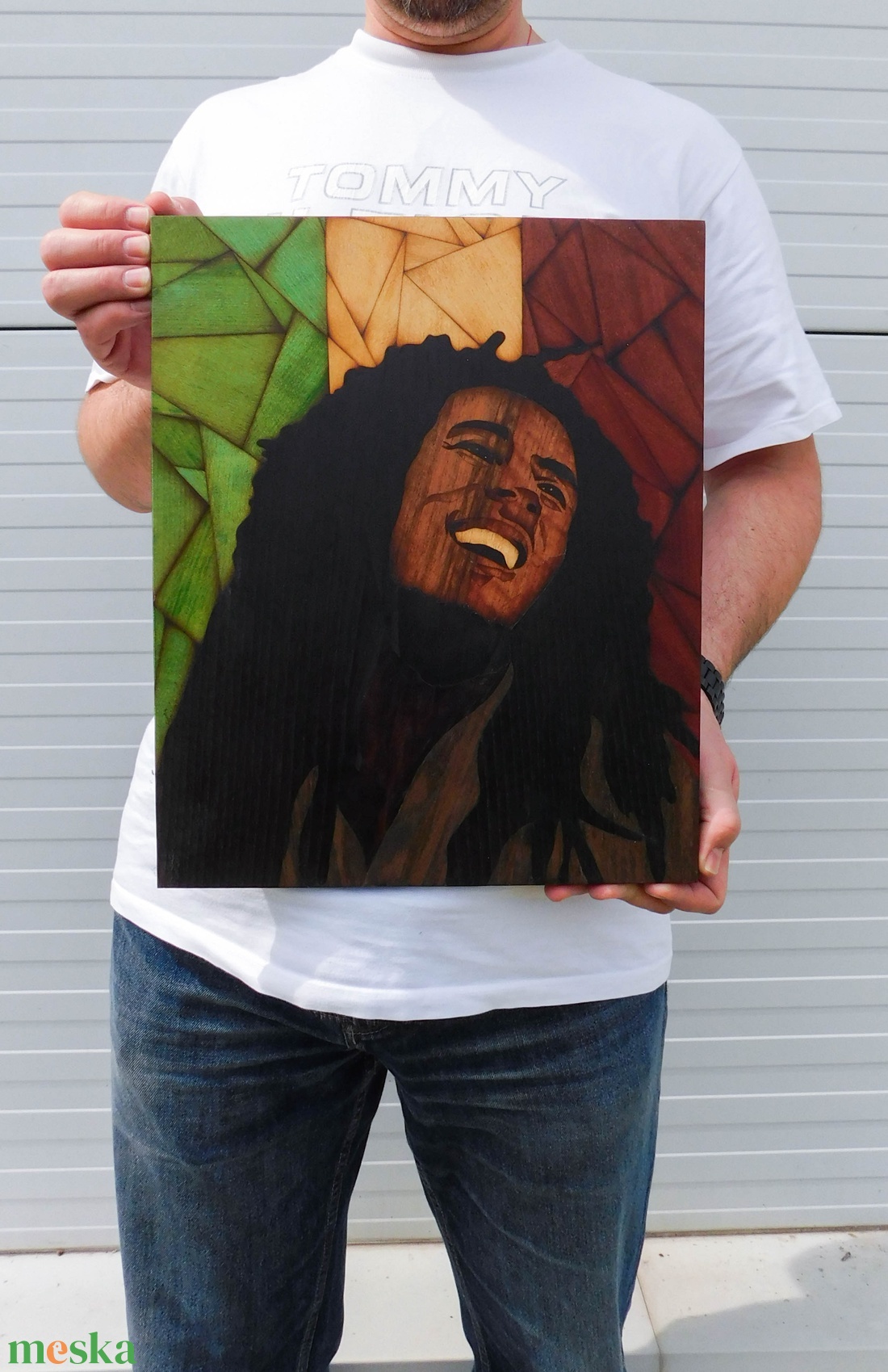 Bob Marley énekes fa portré - művészet - portré & karikatúra - portré - Meska.hu