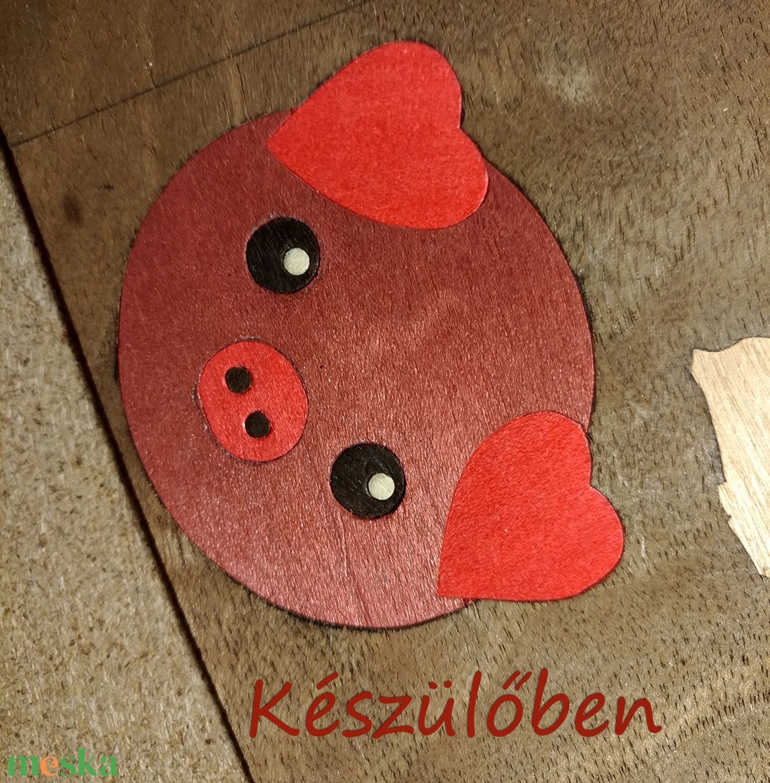 Szerencse hozó malacka kulcstartó (Intarzia) - táska & tok - kulcstartó & táskadísz - kulcstartó - Meska.hu
