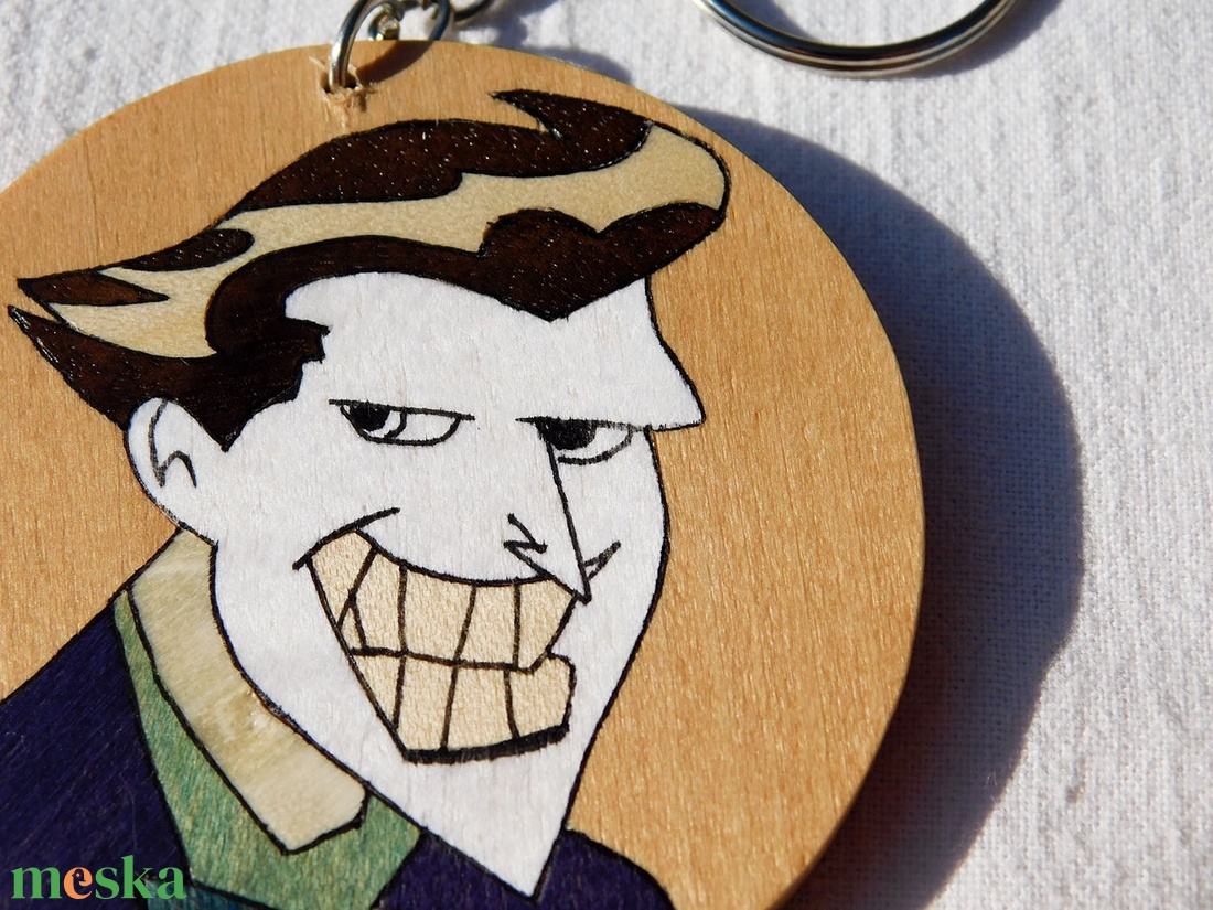Joker, Batman fa kulcstartó (intarzia) - táska & tok - kulcstartó & táskadísz - kulcstartó - Meska.hu