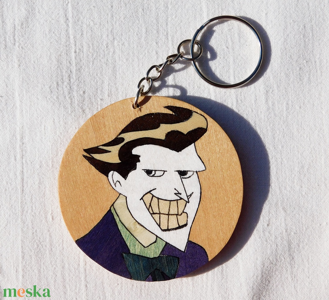 Joker, Batman fa kulcstartó (intarzia) - táska & tok - kulcstartó & táskadísz - kulcstartó - Meska.hu