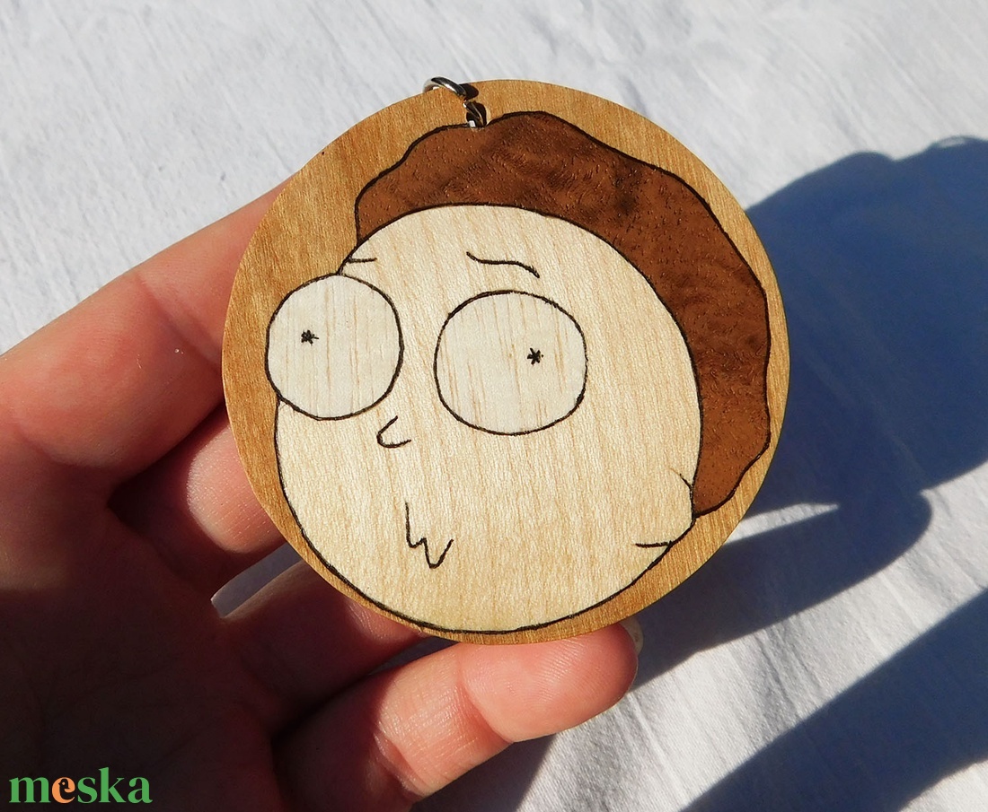 Morty fa  kulcstartó/mágnes (Intarzia) - táska & tok - kulcstartó & táskadísz - kulcstartó - Meska.hu