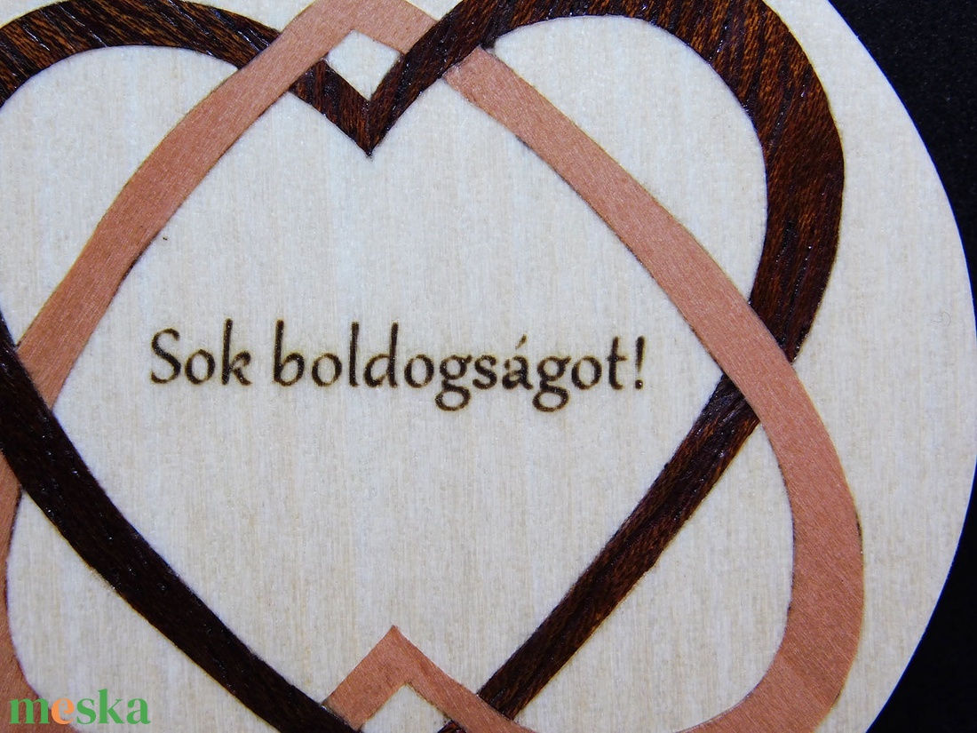 Valentin napi szív egyedi szöveggel Fa kulcstartó (Intarzia) - táska & tok - kulcstartó & táskadísz - kulcstartó - Meska.hu