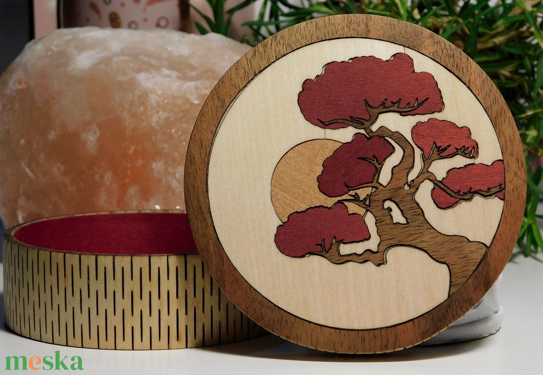 bonsai cseresznyefa ajándék doboz, fából, ékszertartó, díszdoboz, ajándék nőknek - ékszer - ékszertartó - ékszerdoboz - Meska.hu