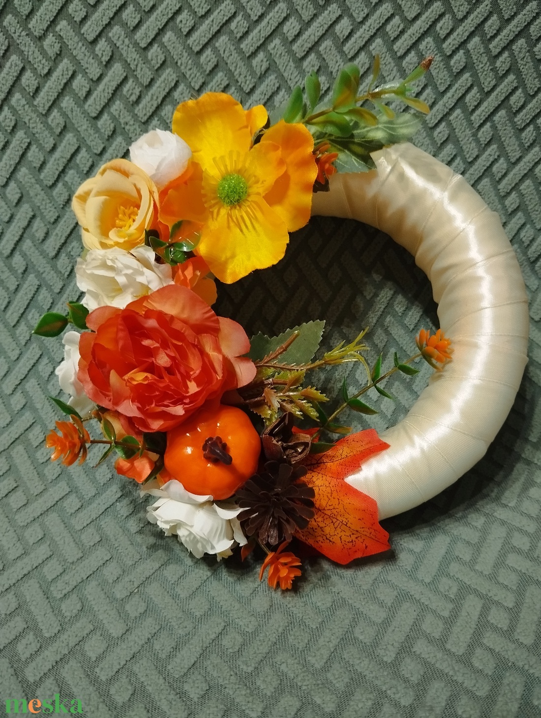 Őszi ajtódísz  - otthon & életmód - dekoráció - virágdísz és tartó - csokor & virágdísz - Meska.hu