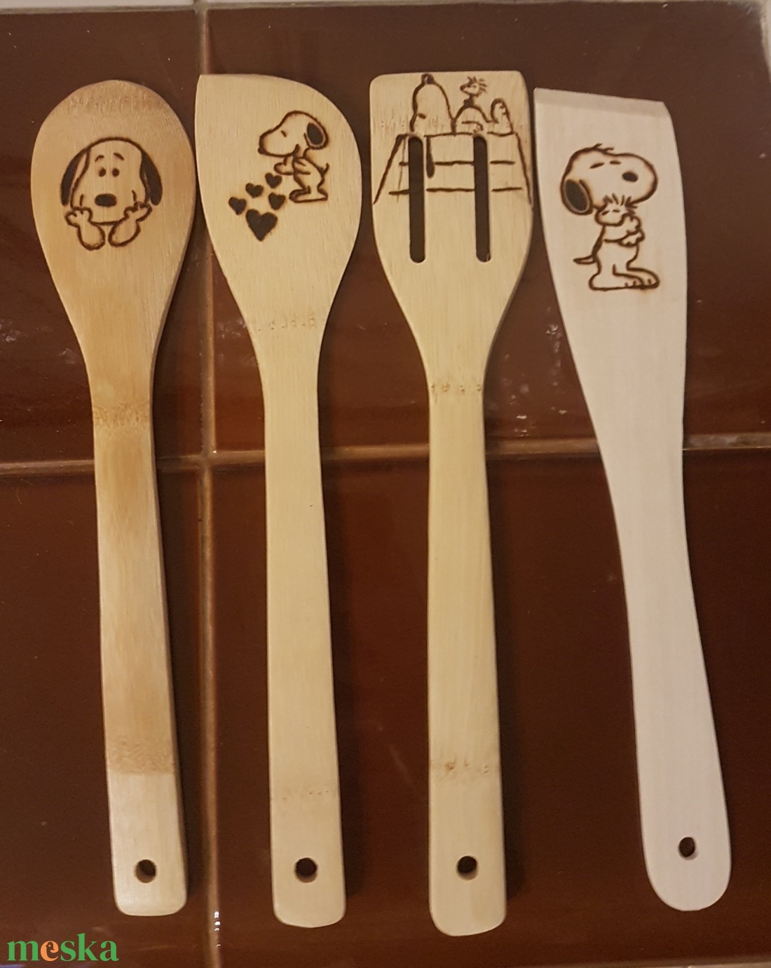 Fakanál készlet, Snoopy 2 - karácsony - Meska.hu Fakanál készlet, Snoopy 2 - karácsony - Meska.hu