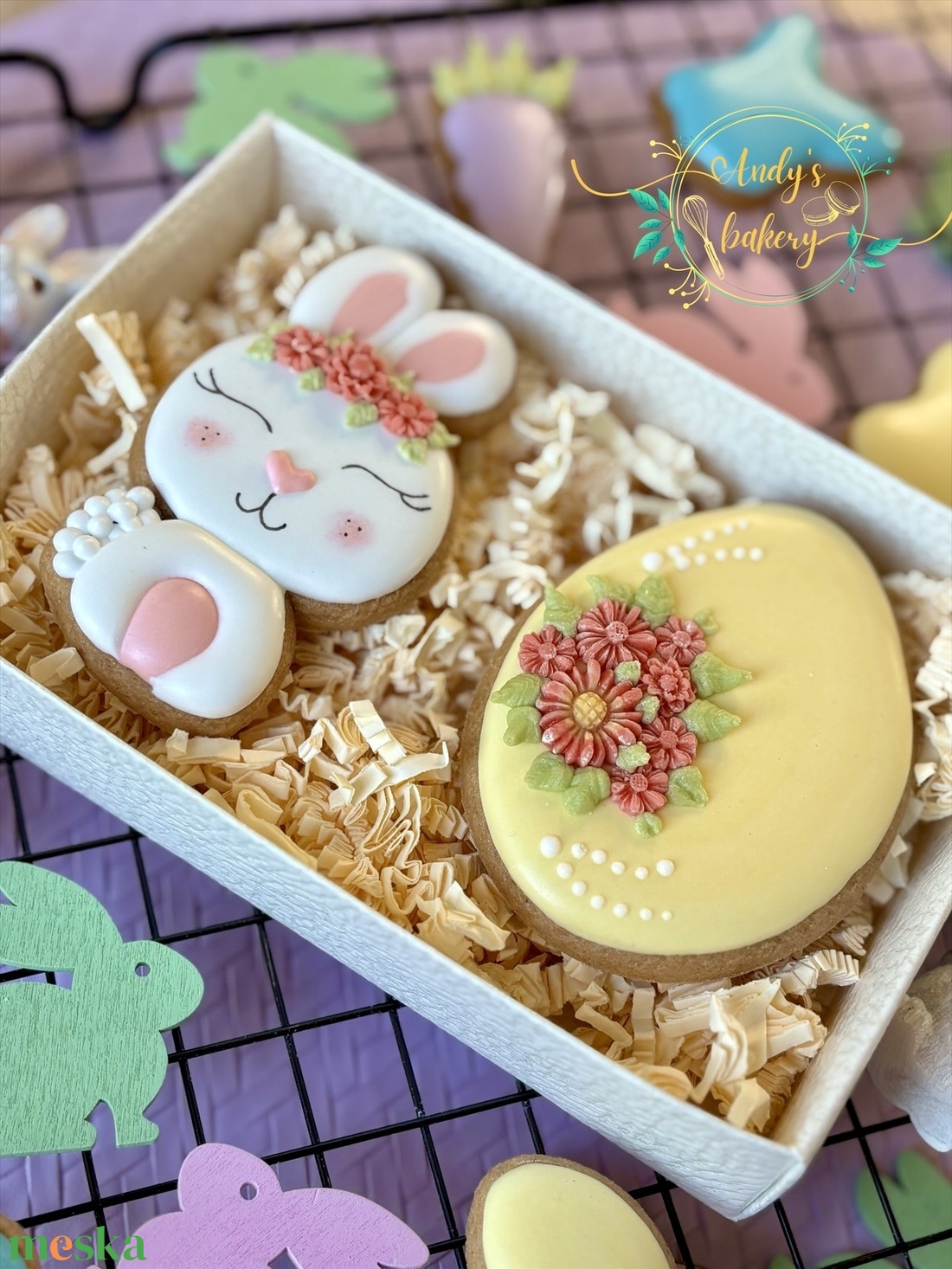 Virágos Nyuszi box - élelmiszer - gourmet ajándékcsomag - Meska.hu