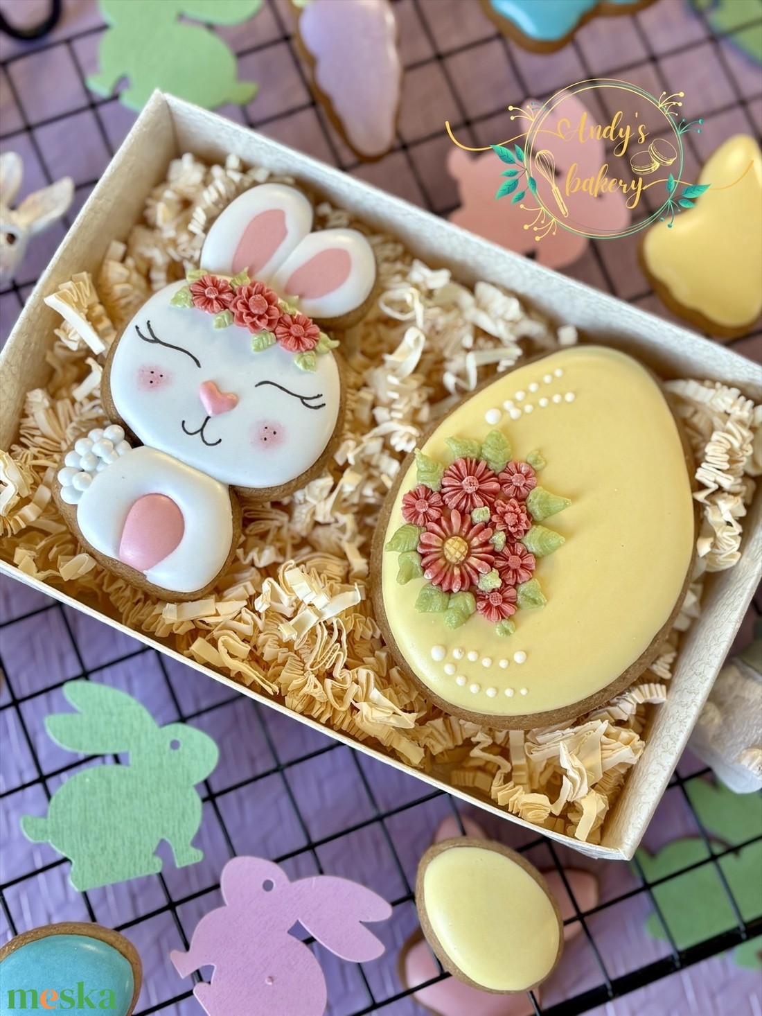 Virágos Nyuszi box - élelmiszer - gourmet ajándékcsomag - Meska.hu