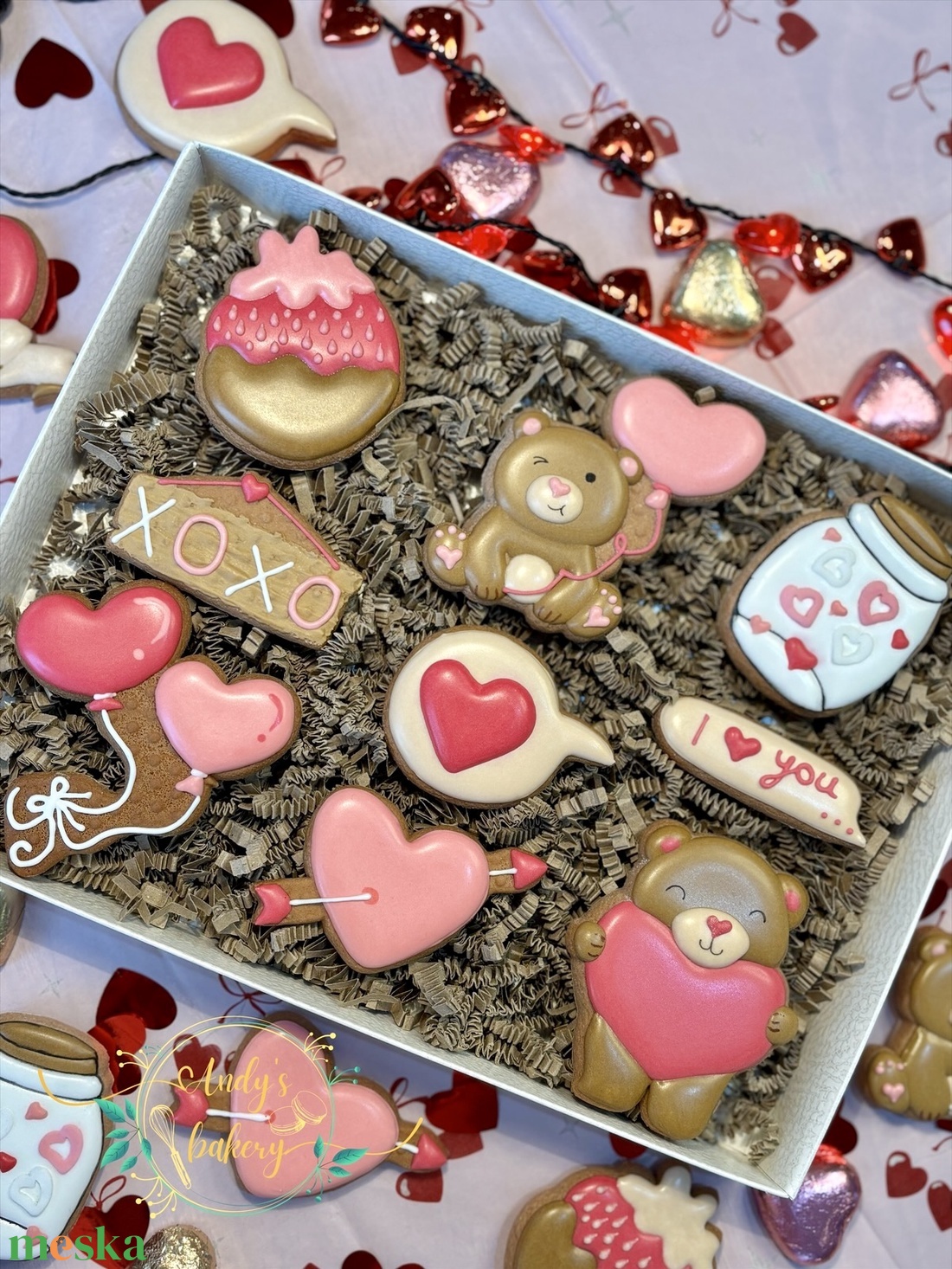 Valentin napi mézeskalács box - élelmiszer - gourmet ajándékcsomag - Meska.hu