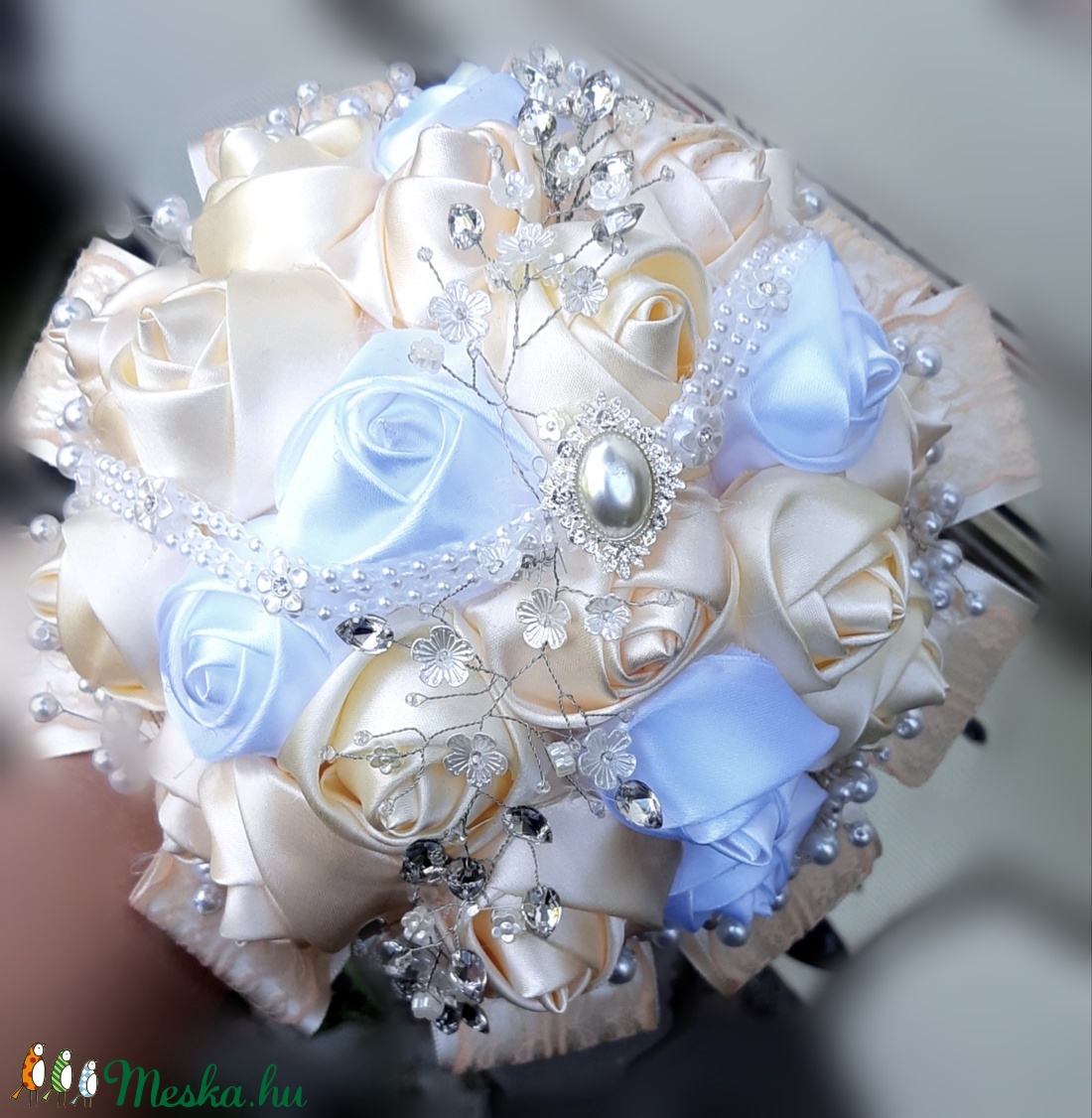 Vanília , pezsgő örökcsokor, menyasszonyi csokor - esküvő - menyasszonyi- és dobócsokor - Meska.hu