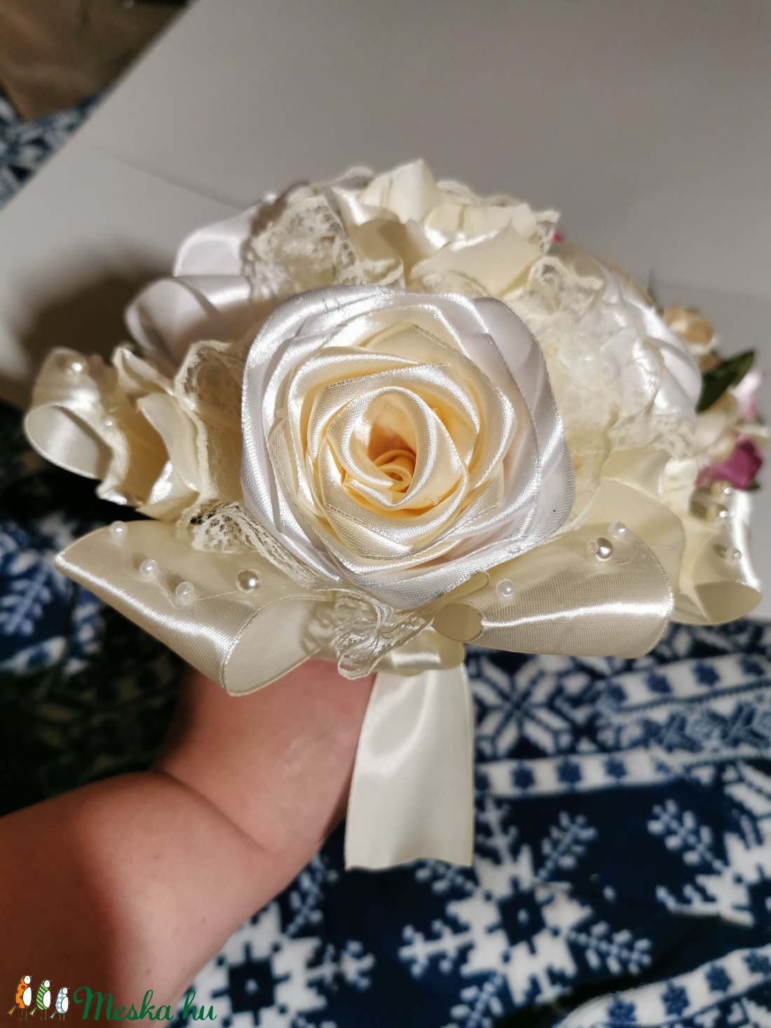 Vanilia fő, és dobó csokor  + szülő köszöntők - esküvő - menyasszonyi- és dobócsokor - Meska.hu