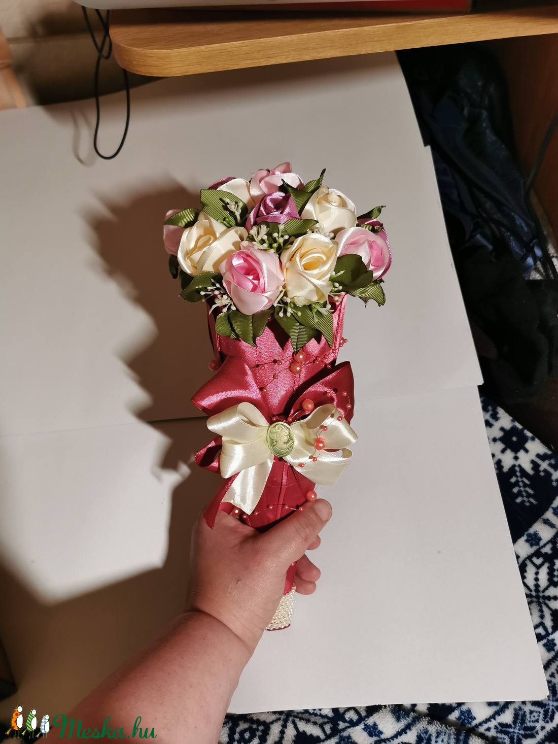 Vanilia fő, és dobó csokor  + szülő köszöntők - esküvő - menyasszonyi- és dobócsokor - Meska.hu