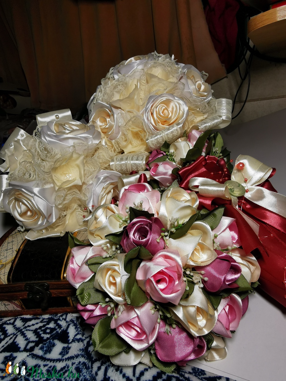 Vanilia fő, és dobó csokor  + szülő köszöntők - esküvő - menyasszonyi- és dobócsokor - Meska.hu