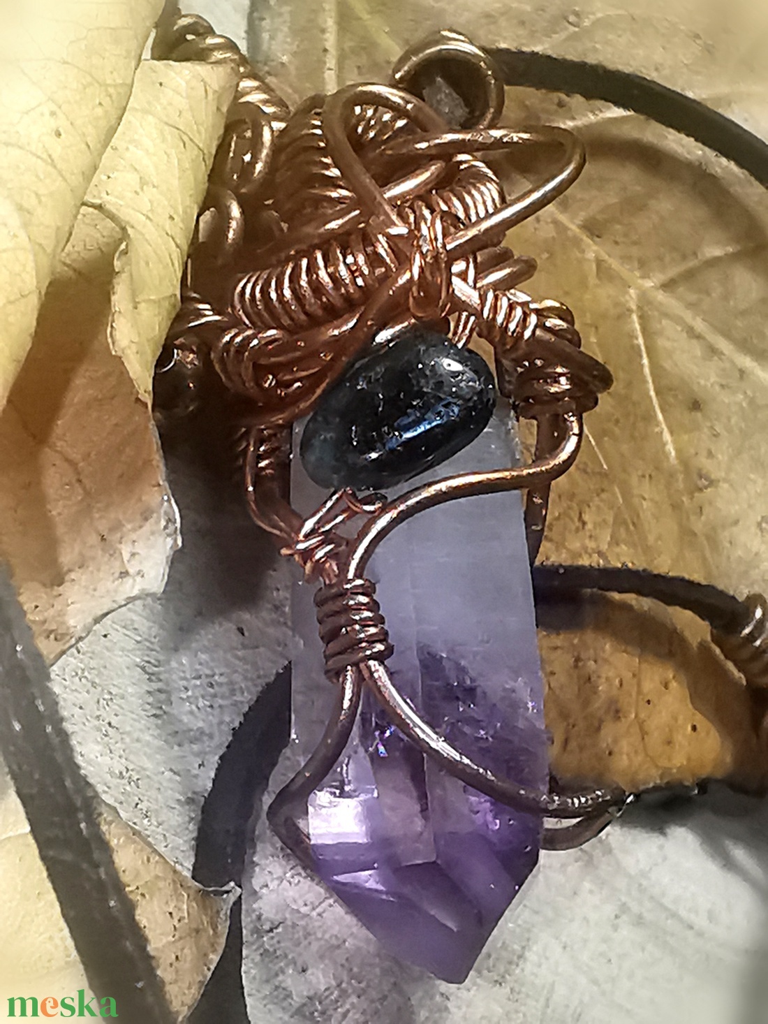 Nyers ametiszt - Brazilia - ékszer - nyaklánc - medál - Meska.hu