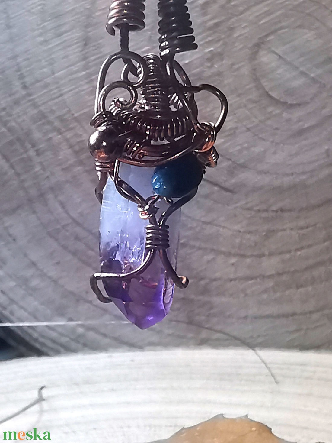 Nyers ametiszt - Brazilia - ékszer - nyaklánc - medál - Meska.hu