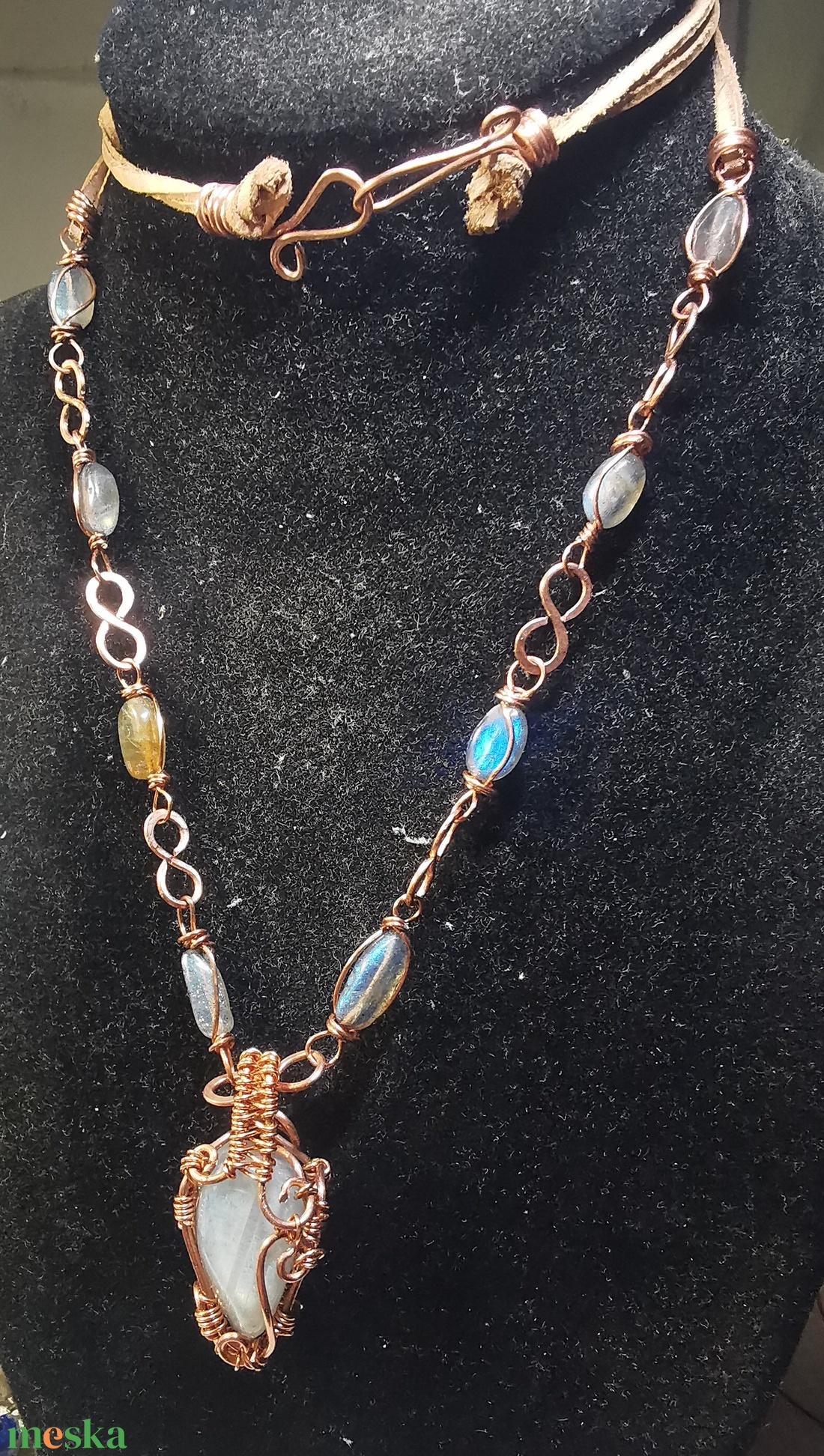 Labradorit nyakék - ékszer - nyaklánc - medálos nyaklánc - Meska.hu