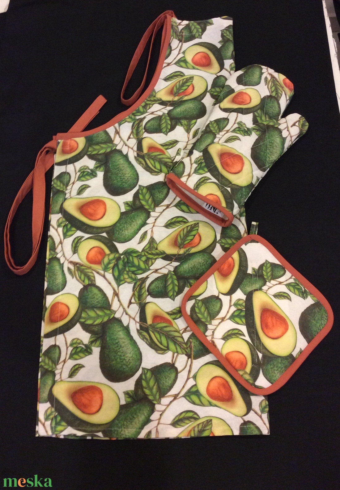 Konyharuha avokado mintával  - otthon & életmód - konyhafelszerelés, tálalás - konyhai textil - konyharuha & törlőkendő - Meska.hu