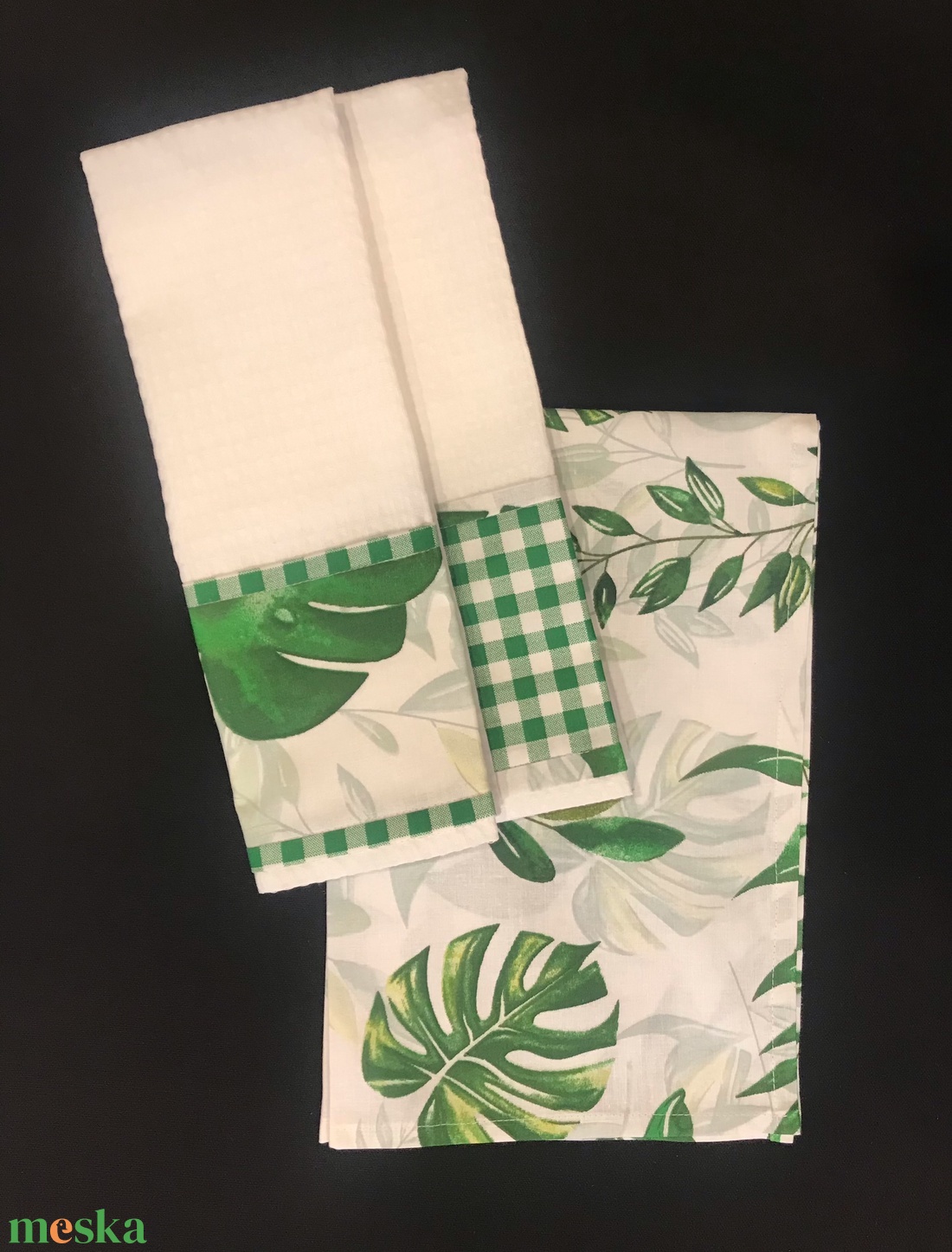 Konyharuha szett levél mintás - otthon & életmód - konyhafelszerelés, tálalás - konyhai textil - konyharuha & törlőkendő - Meska.hu Konyharuha szett levél mintás - otthon & életmód - konyhafelszerelés, tálalás - konyhai textil - konyharuha & törlőkendő - Meska.hu