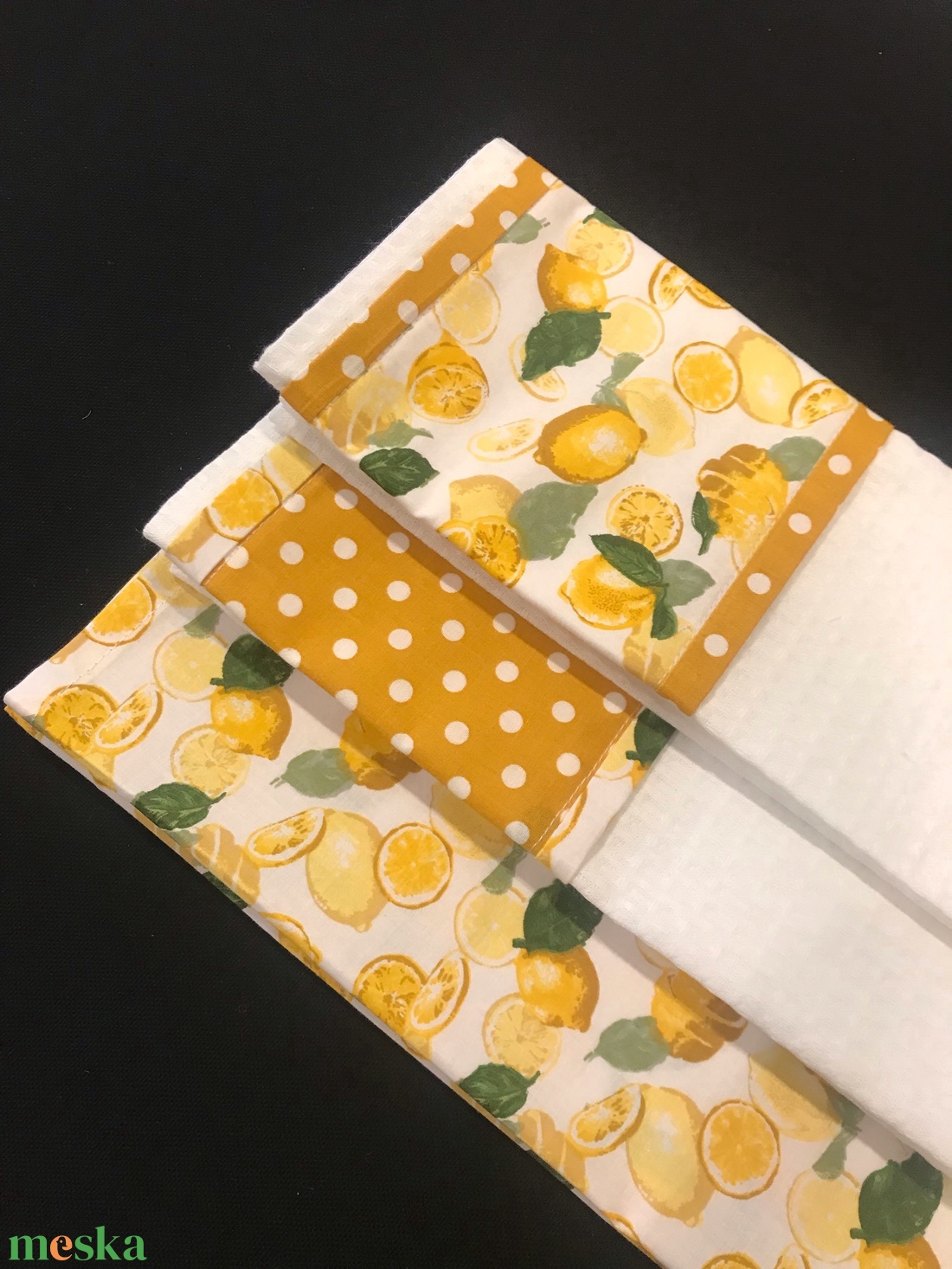 Konyharuha szett citrom mintás - otthon & életmód - konyhafelszerelés, tálalás - konyhai textil - konyharuha & törlőkendő - Meska.hu Konyharuha szett citrom mintás - otthon & életmód - konyhafelszerelés, tálalás - konyhai textil - konyharuha & törlőkendő - Meska.hu