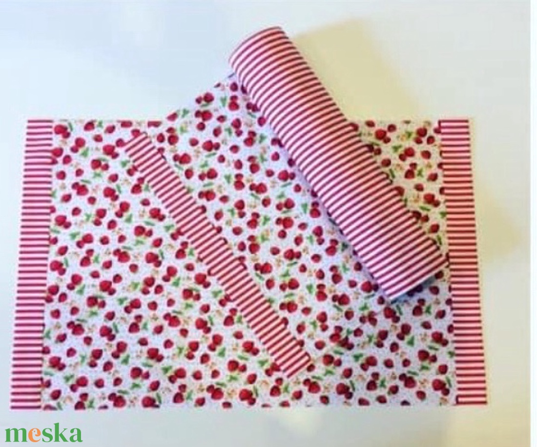 Kötény eper mintaval - otthon & életmód - konyhafelszerelés, tálalás - konyhai textil - kötény - Meska.hu