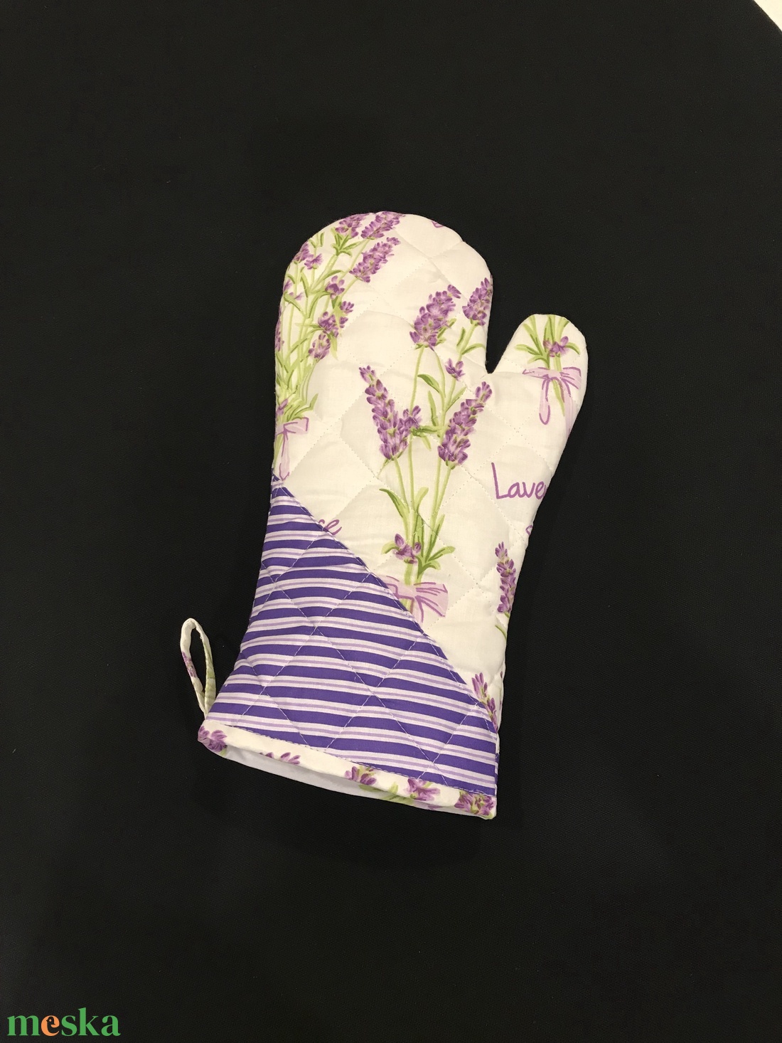 Edényfogó kesztyű levendula mintás  - otthon & életmód - konyhafelszerelés, tálalás - konyhai textil - edényfogó & edényfedő - Meska.hu