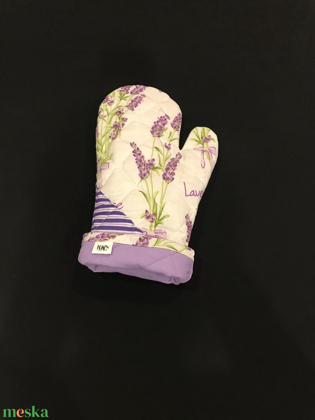 Edényfogó kesztyű levendula mintás  - otthon & életmód - konyhafelszerelés, tálalás - konyhai textil - edényfogó & edényfedő - Meska.hu