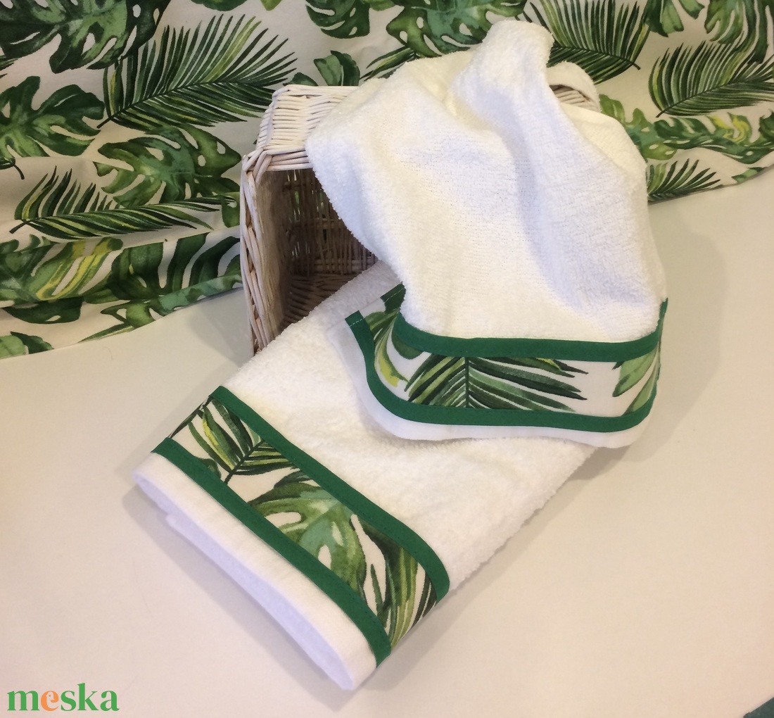 Törölköző szett trópusi hangulatban  mintával  - otthon & életmód - fürdőszoba - törölköző - Meska.hu
