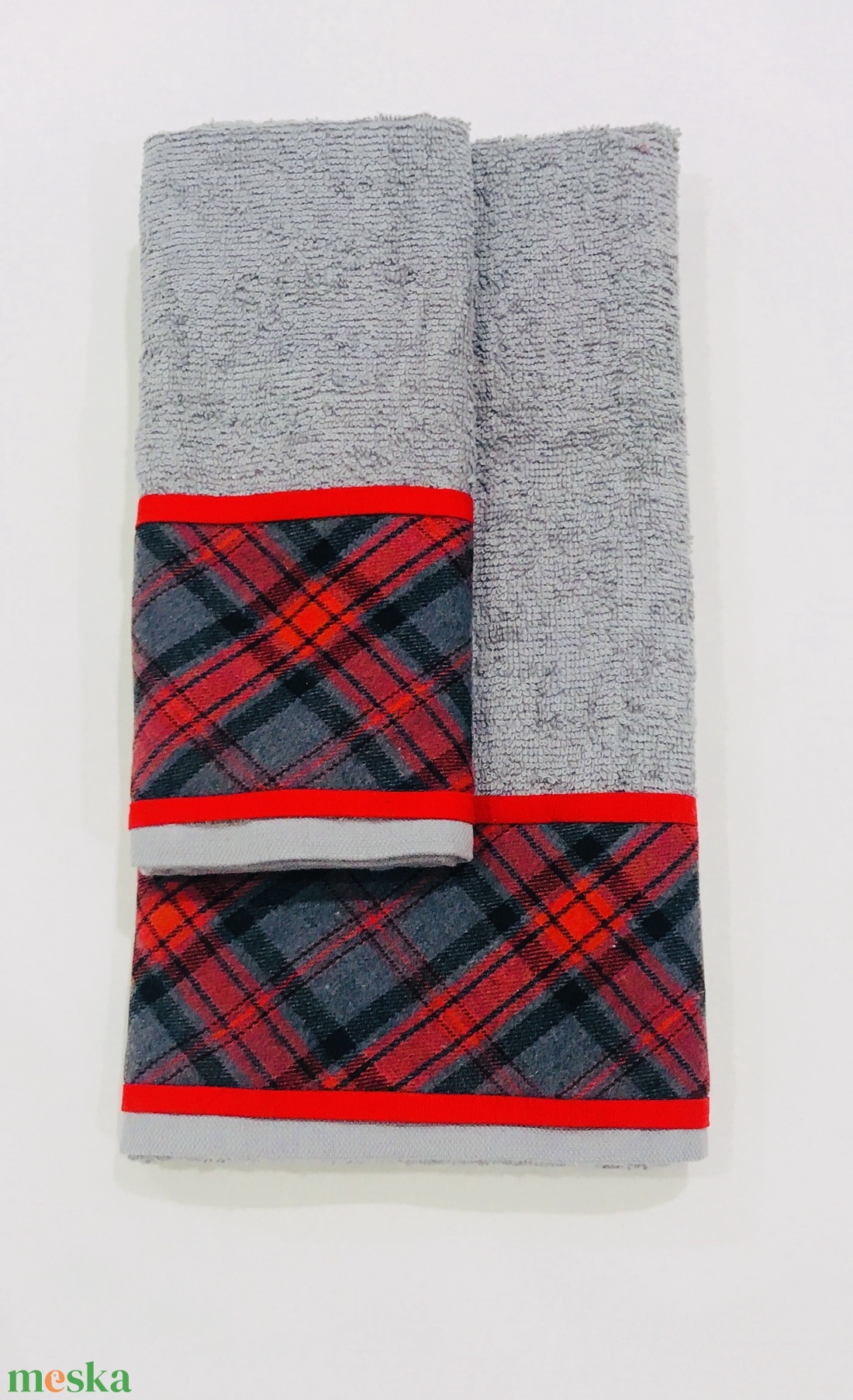 Törölköző szett skót kockás  mintával  - otthon & életmód - fürdőszoba - törölköző - Meska.hu
