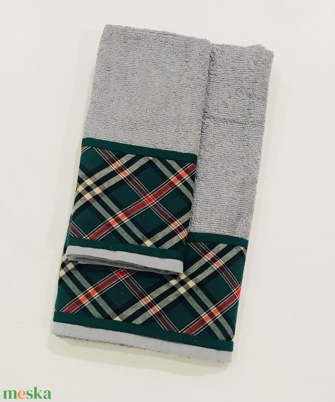 Törölköző szett skót kockás  mintával - otthon & életmód - fürdőszoba - törölköző - Meska.hu