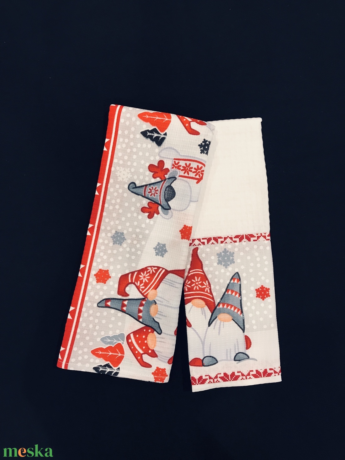 Konyharuha szett karácsonyi manók  - otthon & életmód - konyhafelszerelés, tálalás - konyhai textil - konyharuha & törlőkendő - Meska.hu