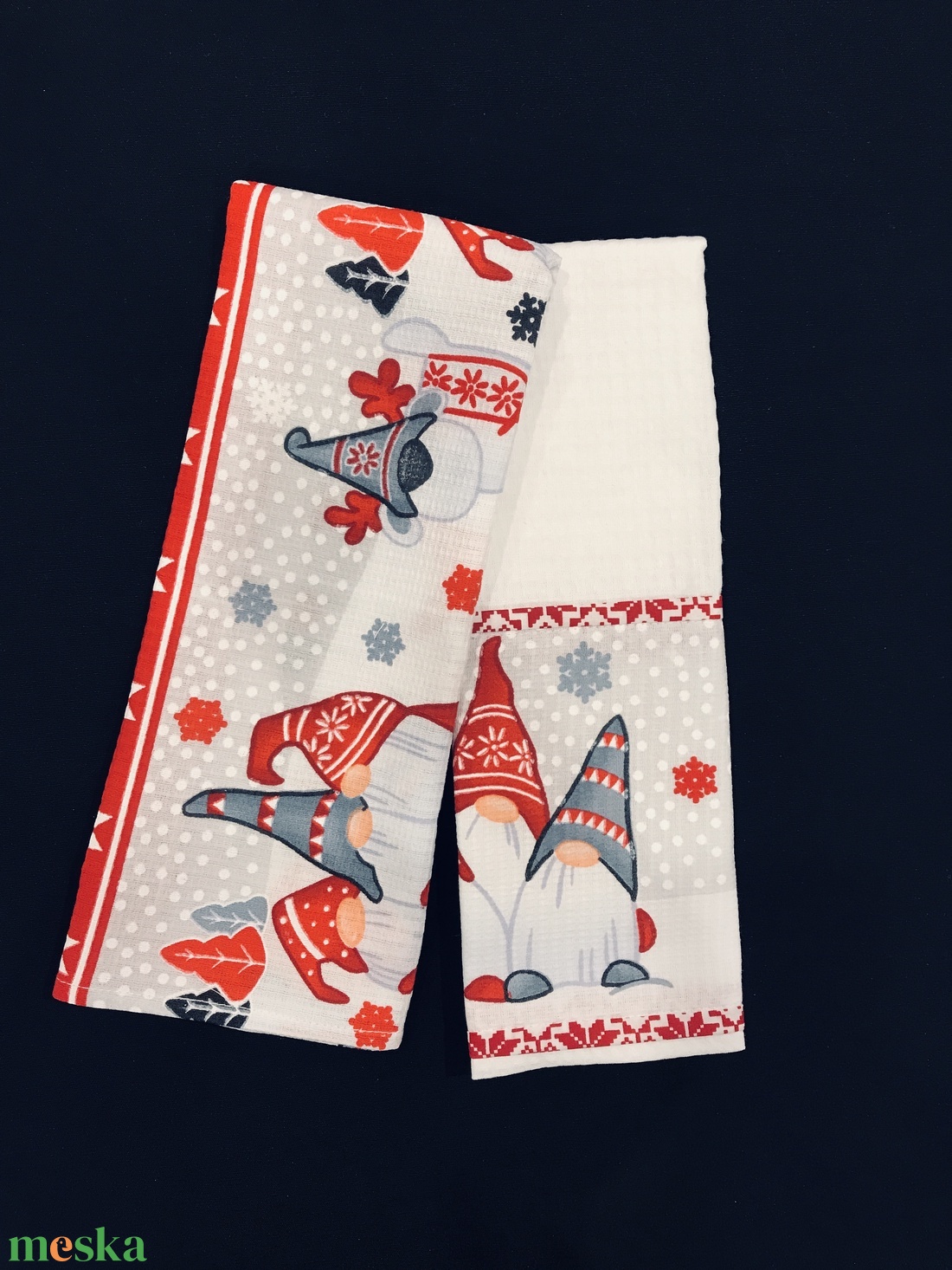 Konyharuha szett karácsonyi manók  - otthon & életmód - konyhafelszerelés, tálalás - konyhai textil - konyharuha & törlőkendő - Meska.hu