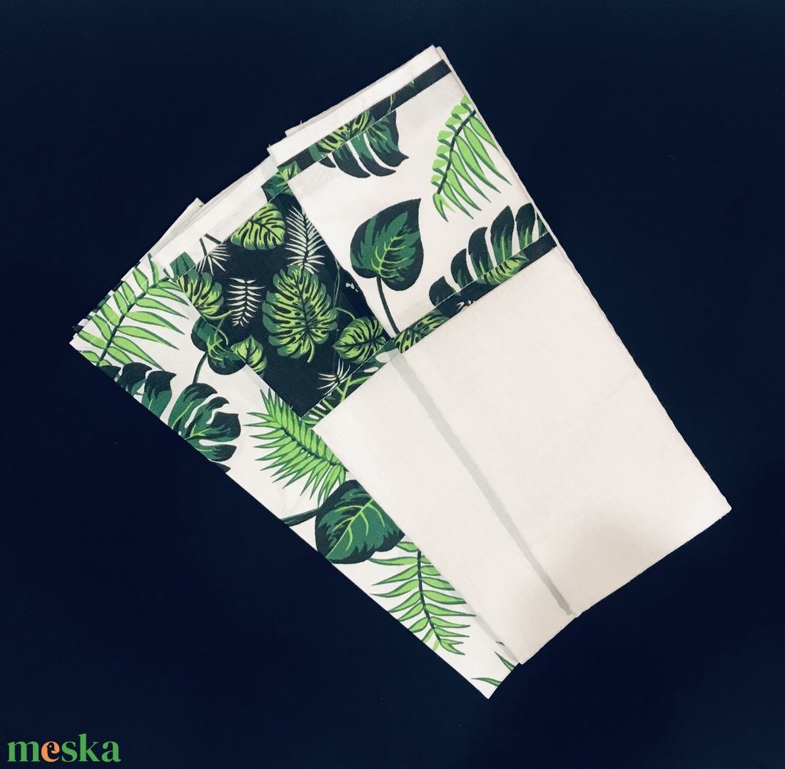 Edényfogó kesztyű  pálmalevél mintás  - otthon & életmód - konyhafelszerelés, tálalás - konyhai textil - edényfogó & edényfedő - Meska.hu