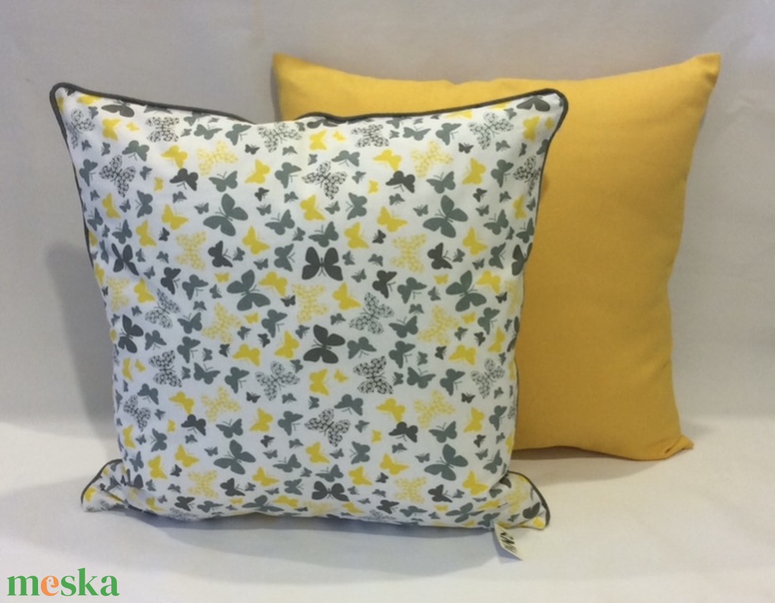 Díszpárnahuzat szett pillangó mintás és egyszínű  - otthon & életmód - lakástextil - párna & párnahuzat - díszpárnahuzat - Meska.hu