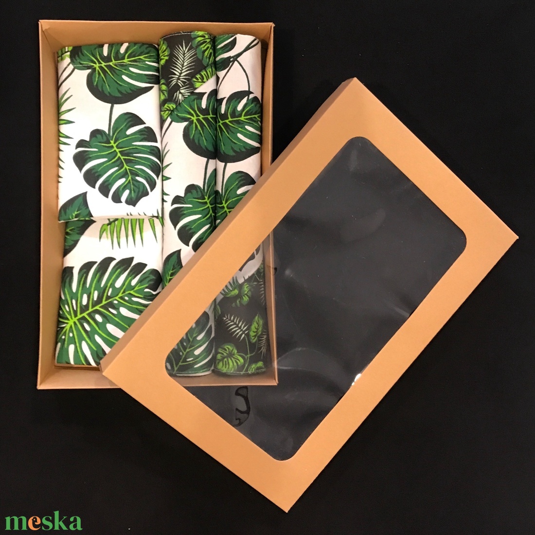 Tányéralátét szett levél mintával  - otthon & életmód - konyhafelszerelés, tálalás - tálalás - tányér- és poháralátét - Meska.hu