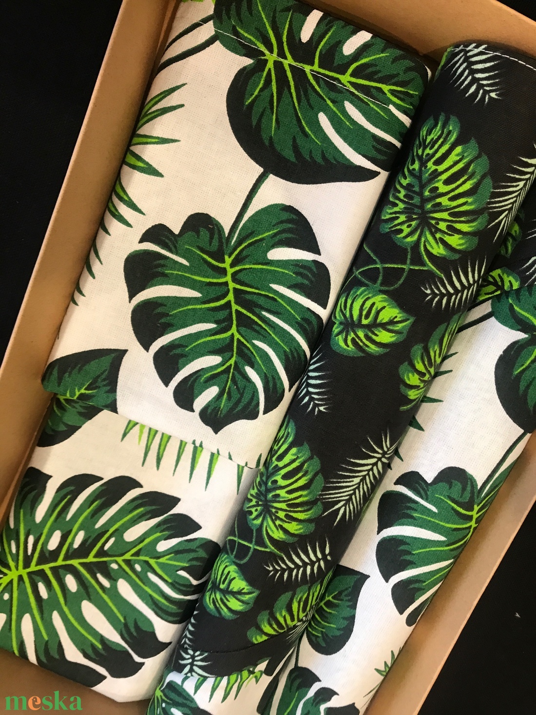 Tányéralátét szett levél mintával  - otthon & életmód - konyhafelszerelés, tálalás - tálalás - tányér- és poháralátét - Meska.hu